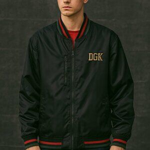 DGK Prime Black Bomber Jacket Men Size M